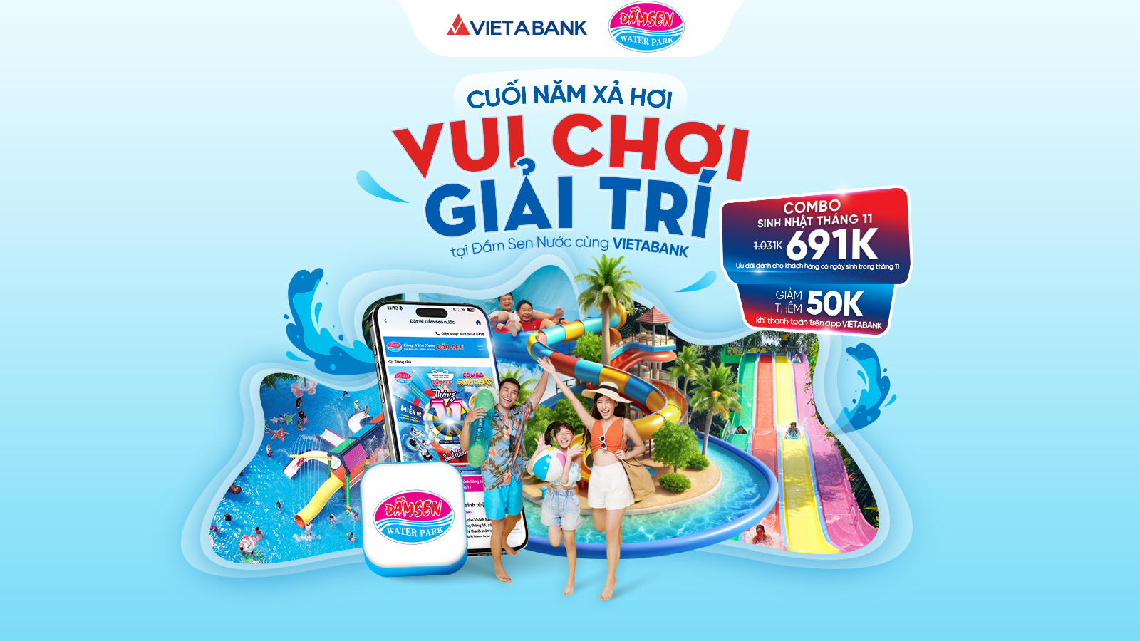 Ưu đãi vé Đầm Sen Nước độc quyền trên ứng dụng VIETABANK