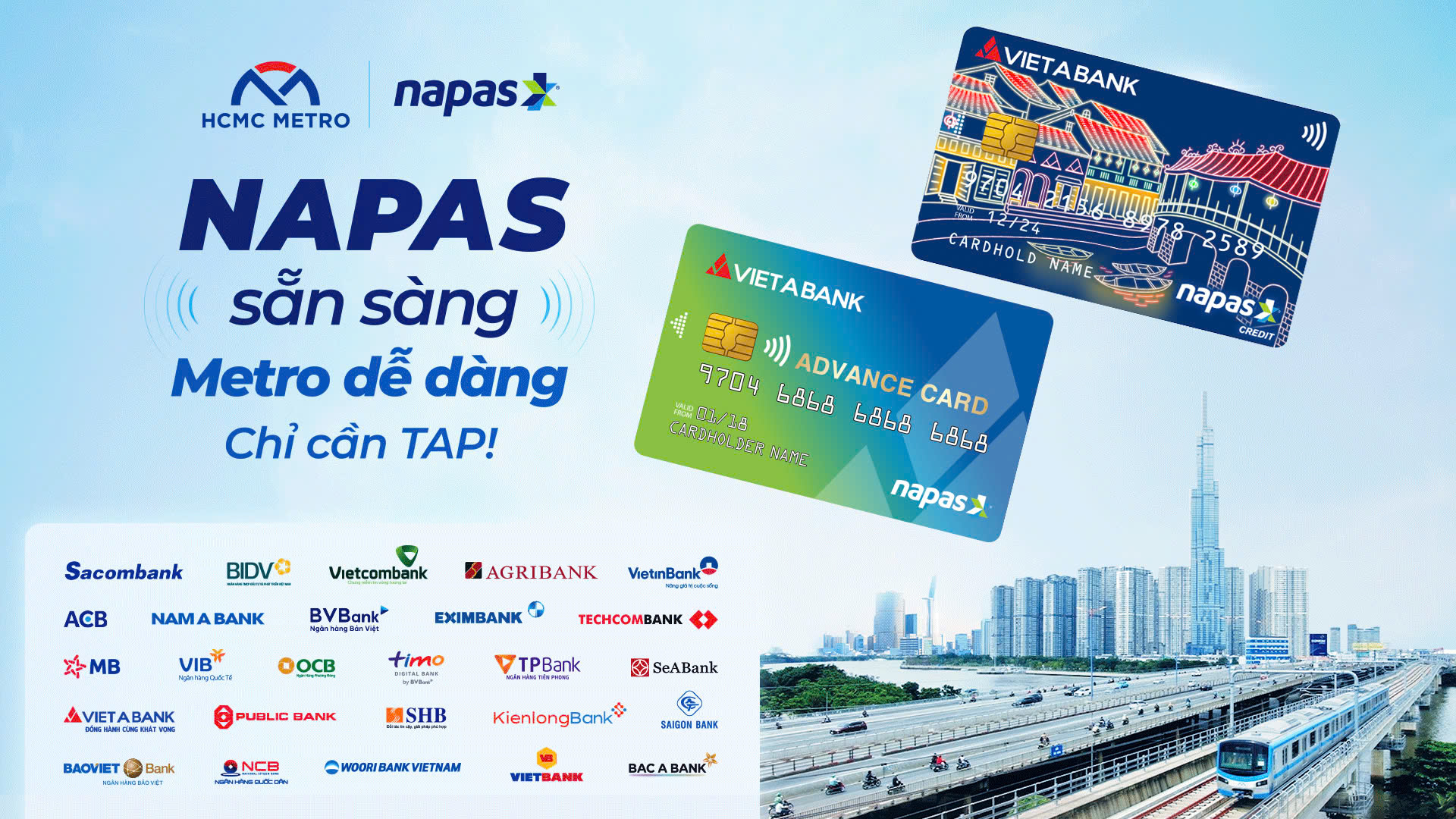 THANH TOÁN THẺ VIETABANK NAPAS – TRẢI NGHIỆM DI CHUYỂN HIỆN ĐẠI TRÊN METRO SỐ 1 TP.HCM