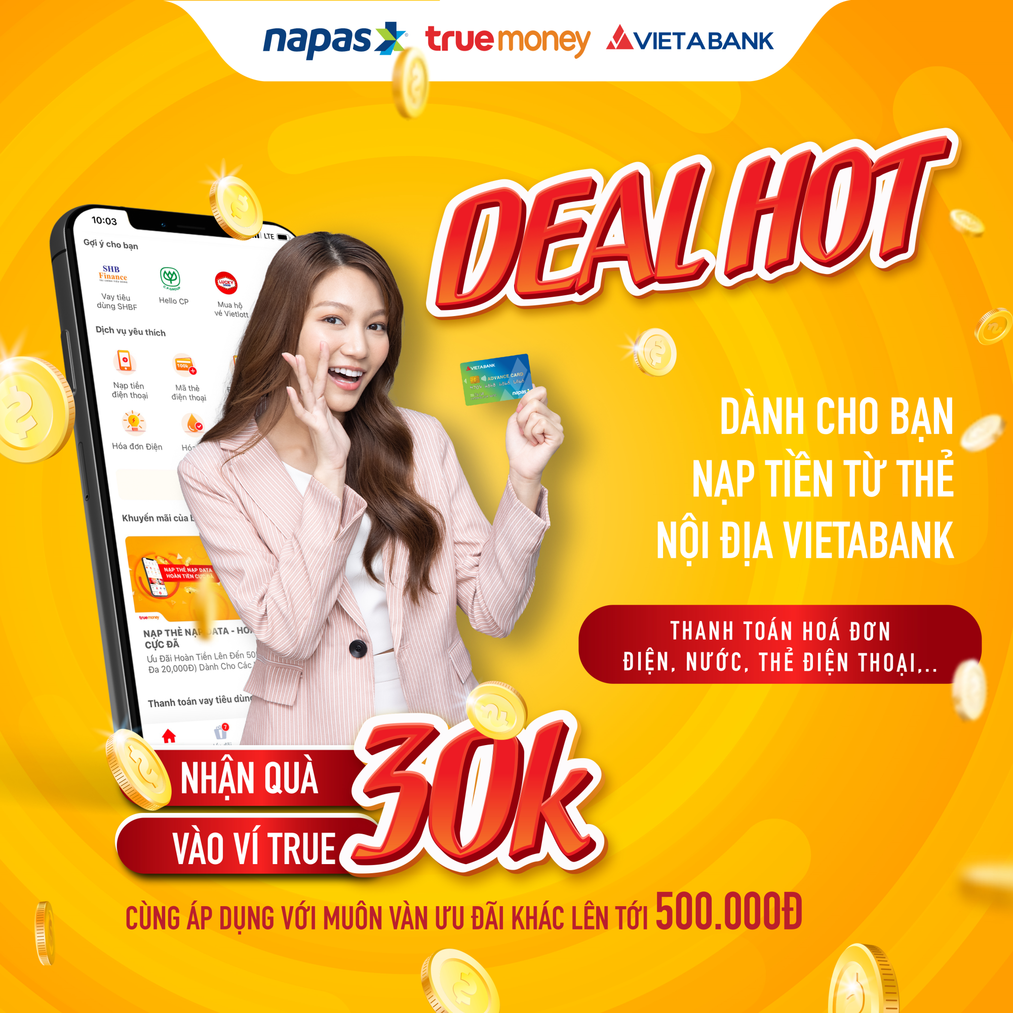 Deal Hot dành cho bạn - Nạp tiền từ Thẻ Nội địa VietABank