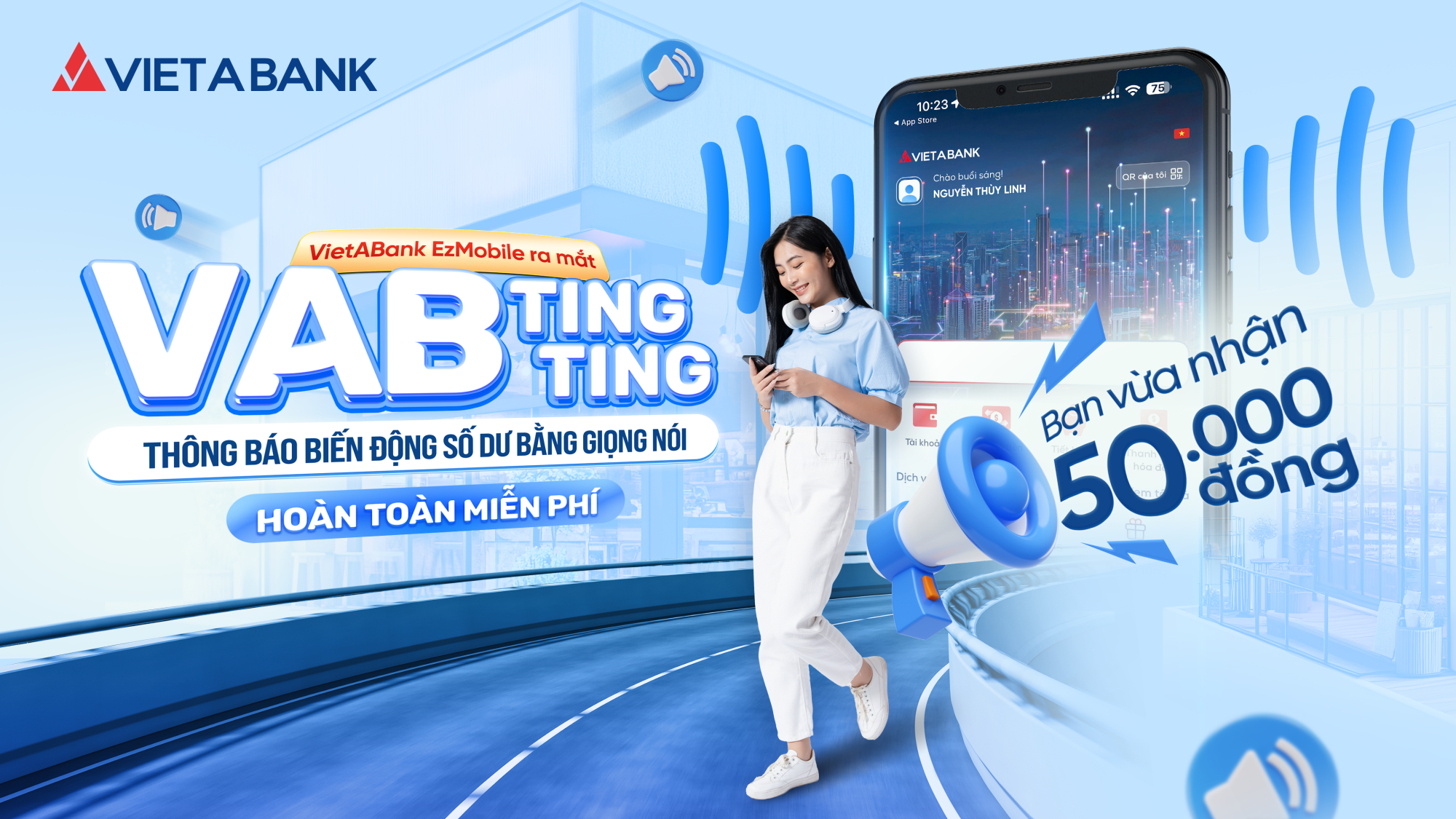 VIETABANK RA MẮT TÍNH NĂNG MỚI: “VAB TING TING” – THÔNG BÁO BIẾN ĐỘNG SỐ DƯ BẰNG GIỌNG NÓI TRÊN ỨNG DỤNG EZMOBILE