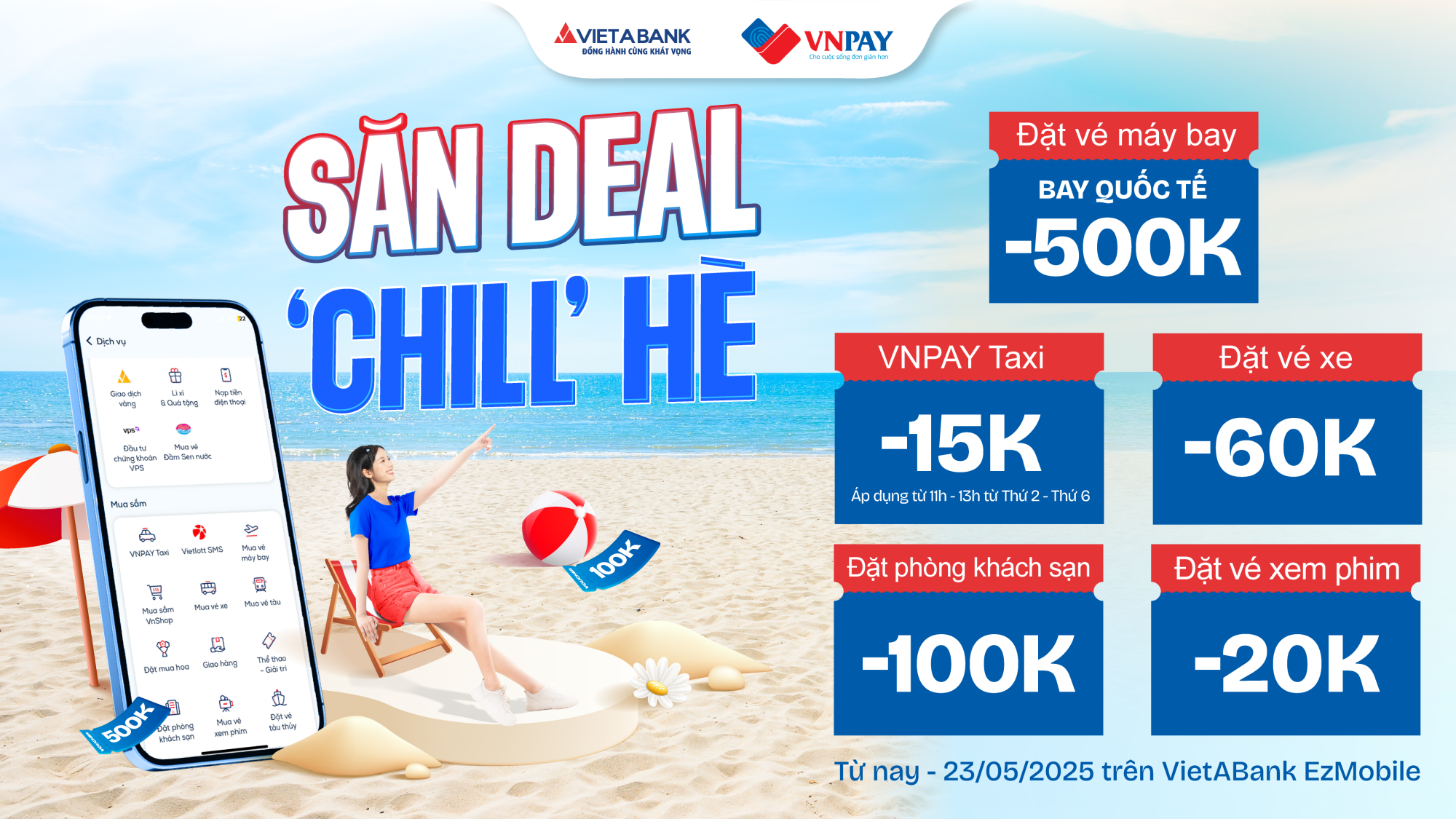SIÊU DEAL CHÀO HÈ LÊN SÓNG TRÊN VIETABANK EZMOBILE
