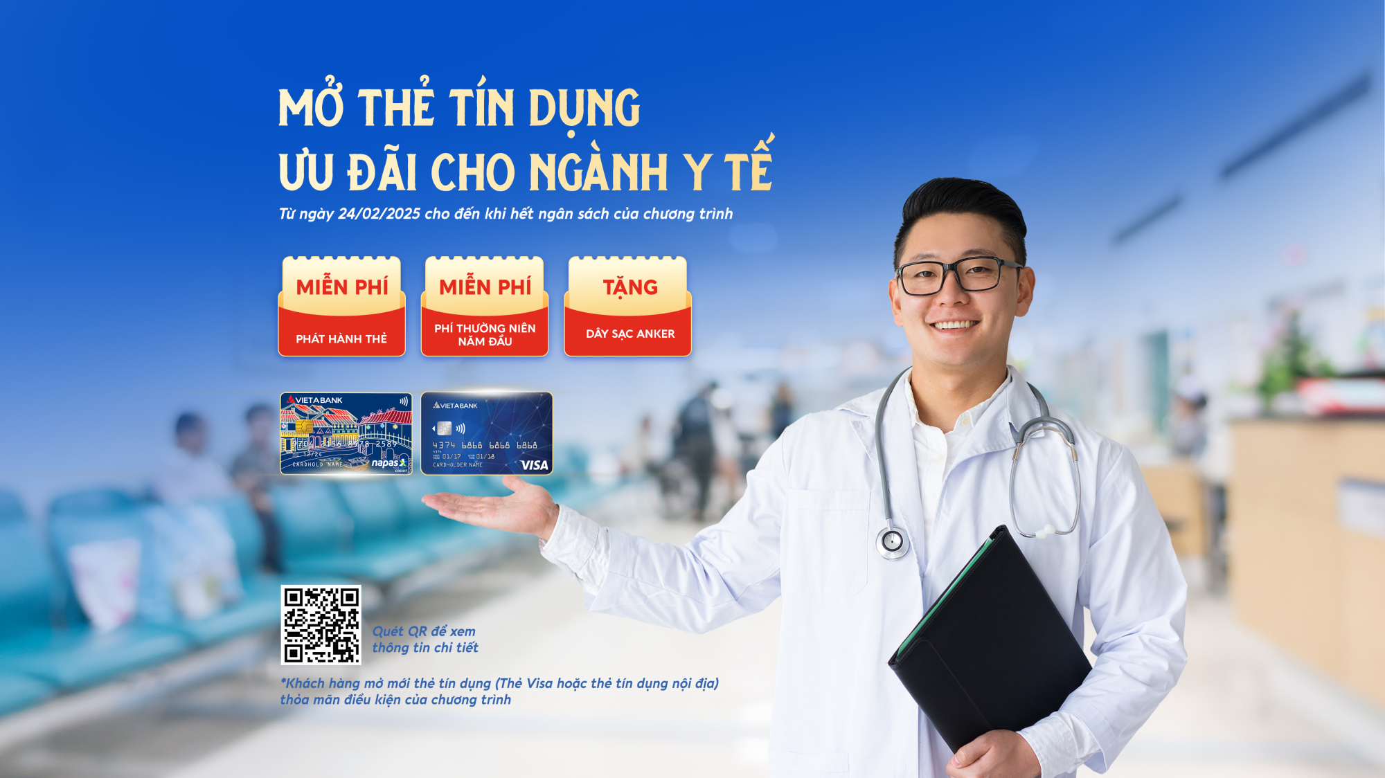 VIETABANK TRI ÂN NGÀNH Y TẾ – ƯU ĐÃI ĐẶC BIỆT KHI MỞ THẺ TÍN DỤNG