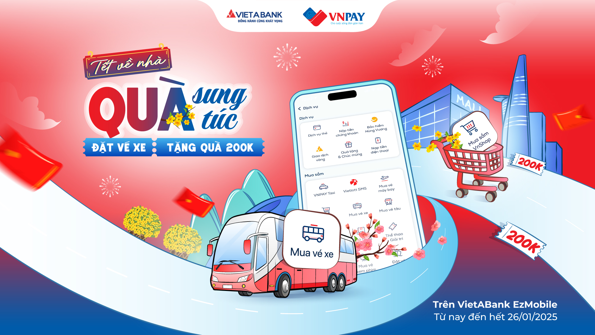 MUA VÉ XE TẾT - TẶNG QUÀ 200K