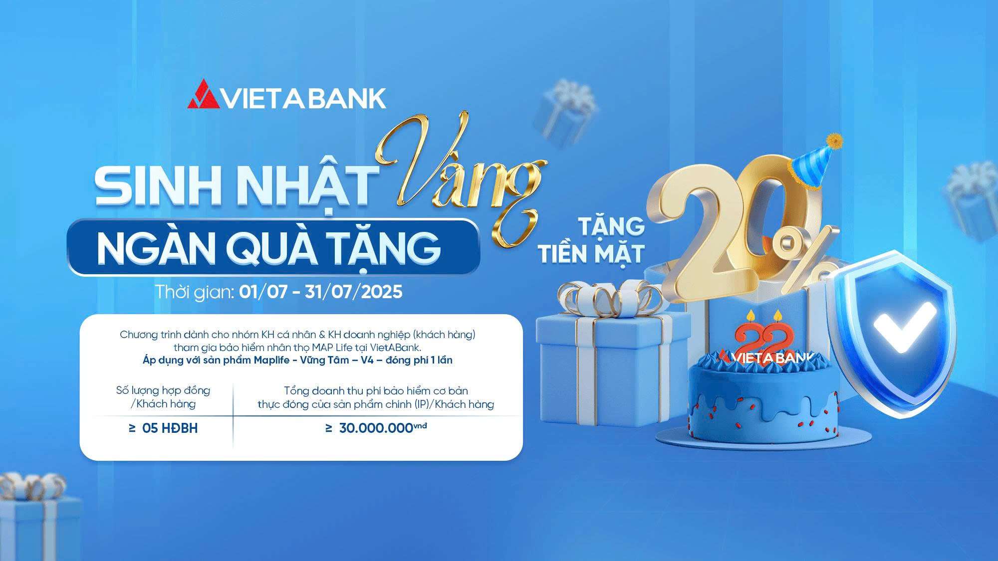 ƯU ĐÃI BẢO HIỂM MAP LIFE: “SINH NHẬT VÀNG – NGÀN QUÀ TẶNG”